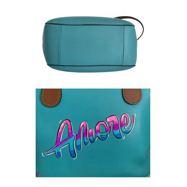 cuir turquoise amore-couleur fluo