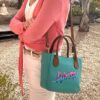 cuir turquoise amore porté épaule