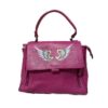 sac cuir rose ailes