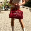 sac cuir rebel girl- porté