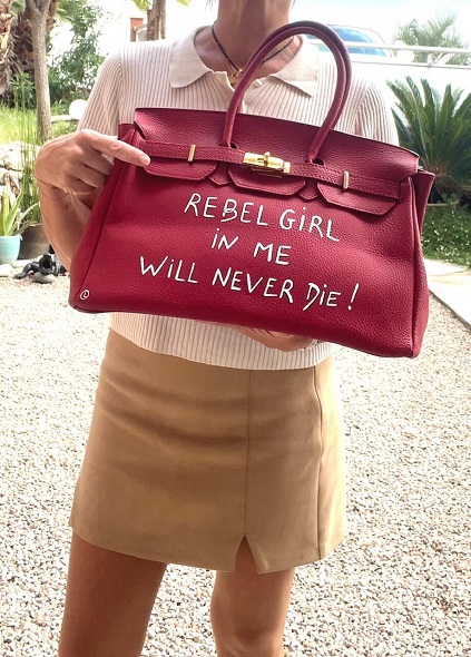 sac cuir rebel girl- porté main