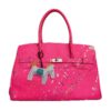art bag cuir fluo