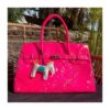 art bag cuir fluo-face