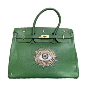 Sac cuir vert Oeil