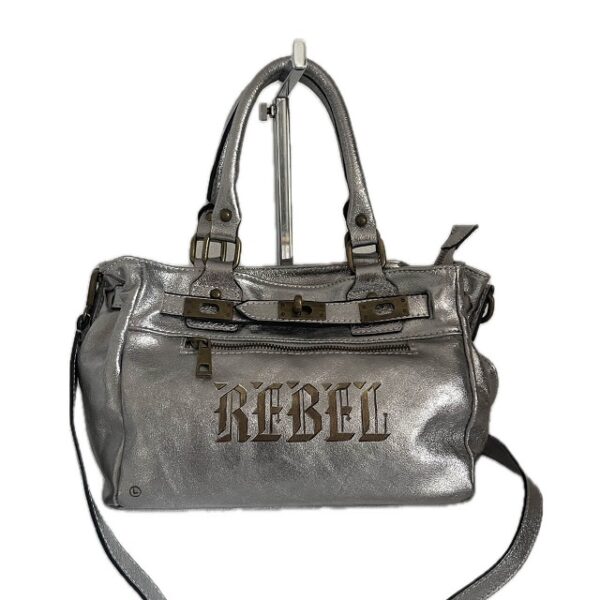 sac cuir argenté rebel