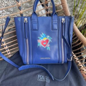 Sac cuir bleu K.LAGERFELD mésange