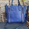 sac cuir bleu karl dos