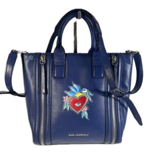 Sac cuir bleu K.LAGERFELD mésange